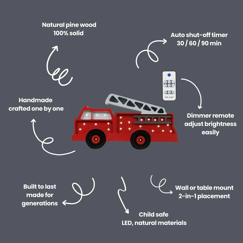 Little Lights Fire Truck Night Light | Red