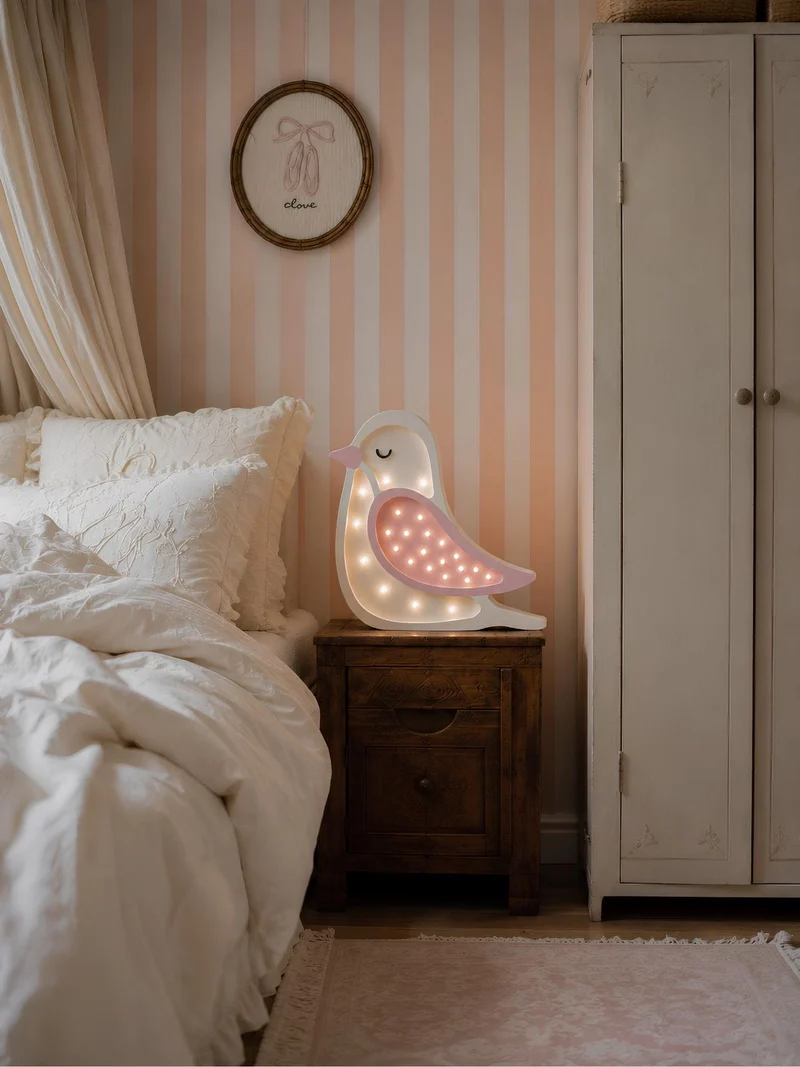Little Lights Bird Night Light | Creamy Pink