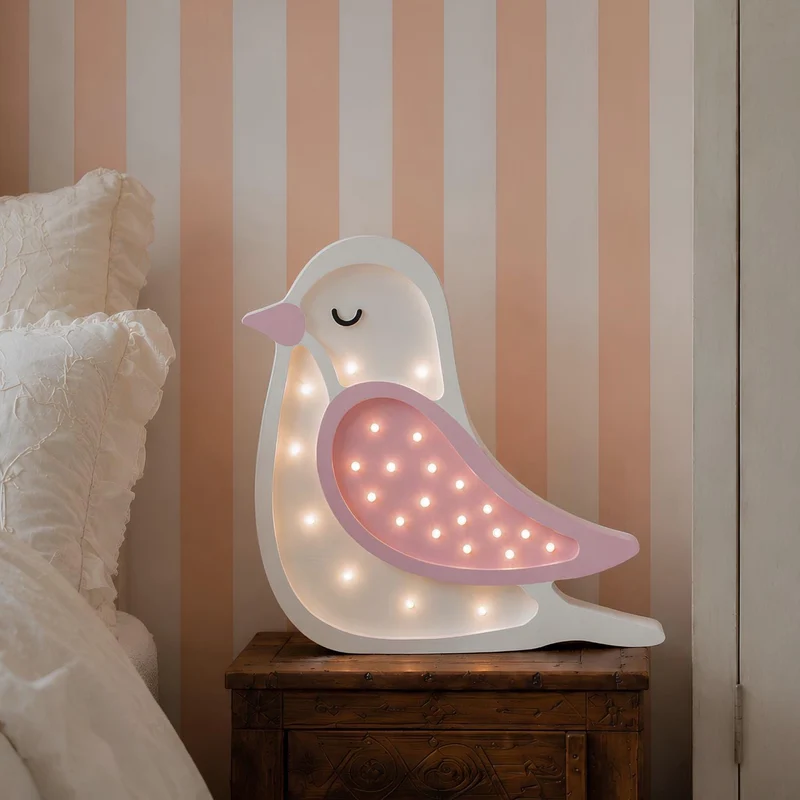 Little Lights Bird Night Light | Creamy Pink