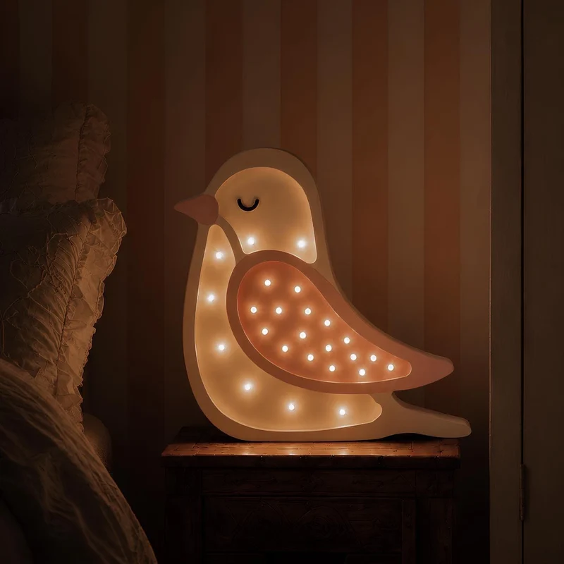 Little Lights Bird Night Light | Creamy Pink