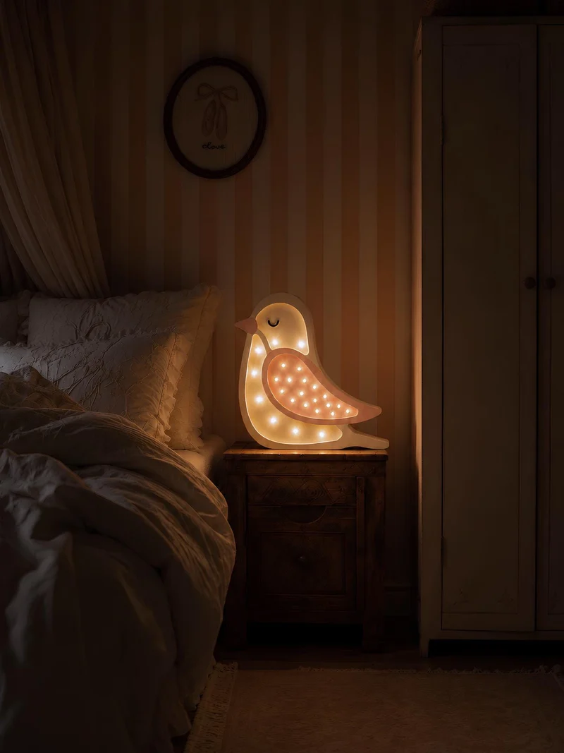 Little Lights Bird Night Light | Creamy Pink