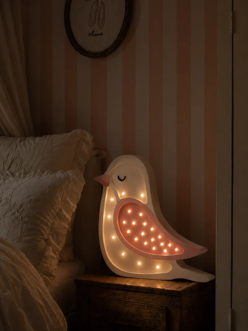 Little Lights Bird Night Light | Creamy Pink