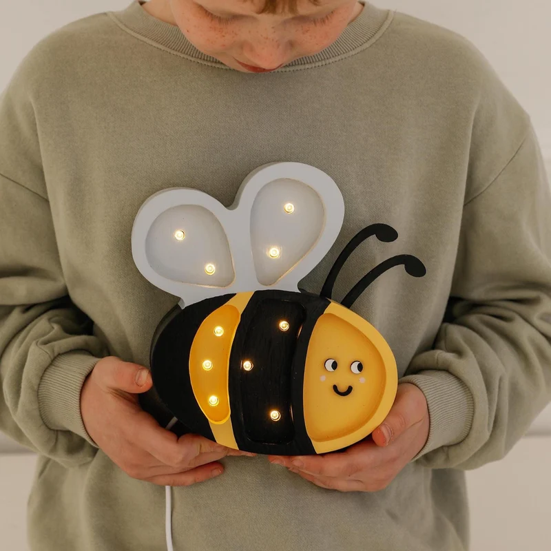 Little Lights Happy Bee Night Light | Honey Yellow