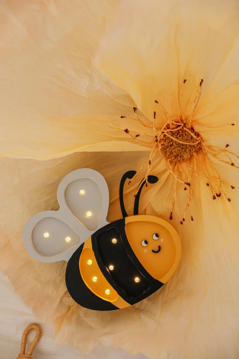 Little Lights Happy Bee Night Light | Honey Yellow