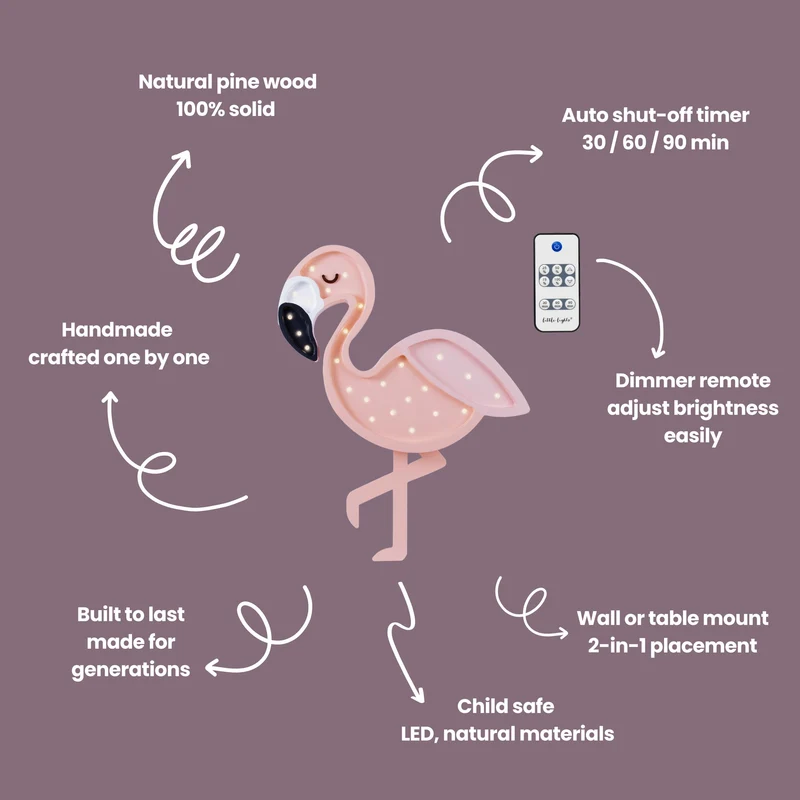 Little Lights Flamingo Night Light | Pastel Shrimp