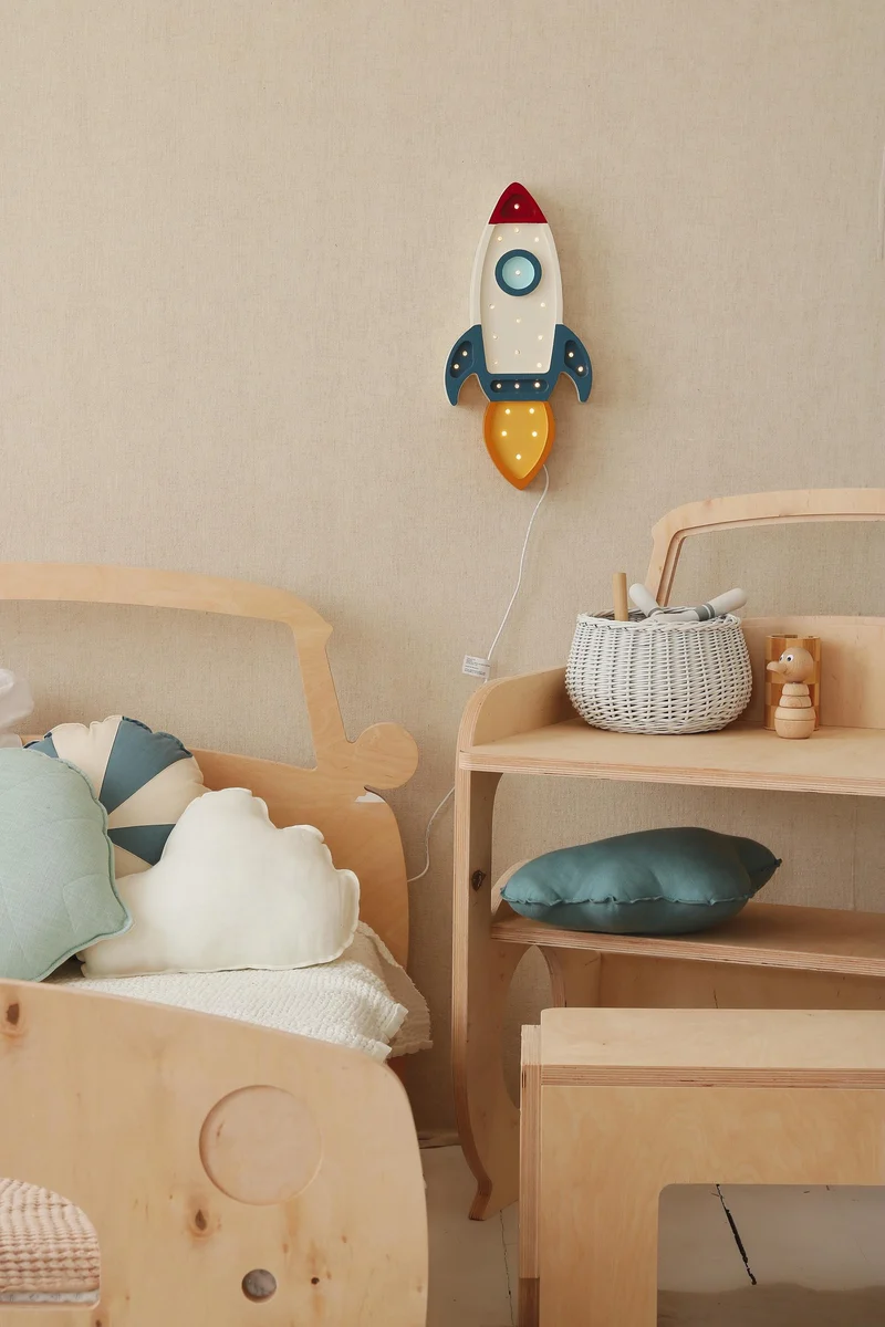 Little Lights Space Rocket Night Light | Galactic White
