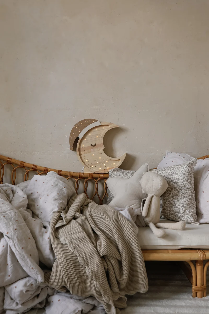 Little Lights Moon Night Light | Cappuccino Wood