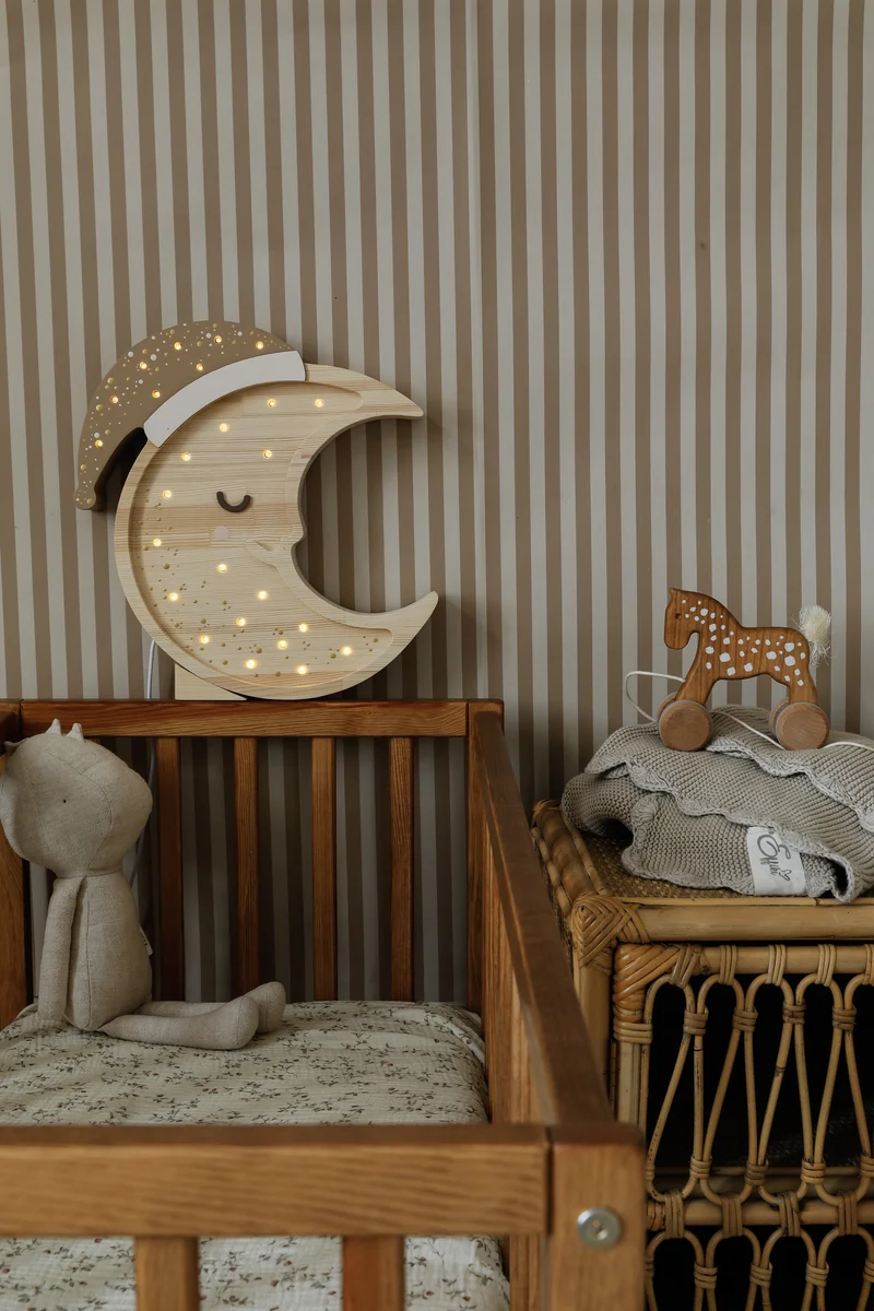 Little Lights Moon Night Light | Cappuccino Wood
