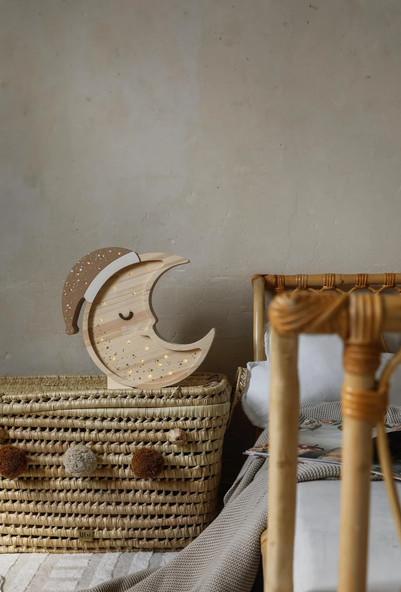 Little Lights Moon Night Light | Cappuccino Wood