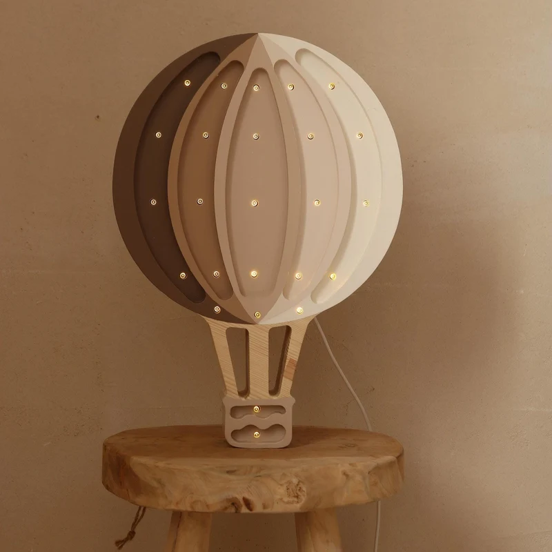 Little Lights Hot Air Balloon Night Light | Cappuccino Rainbow