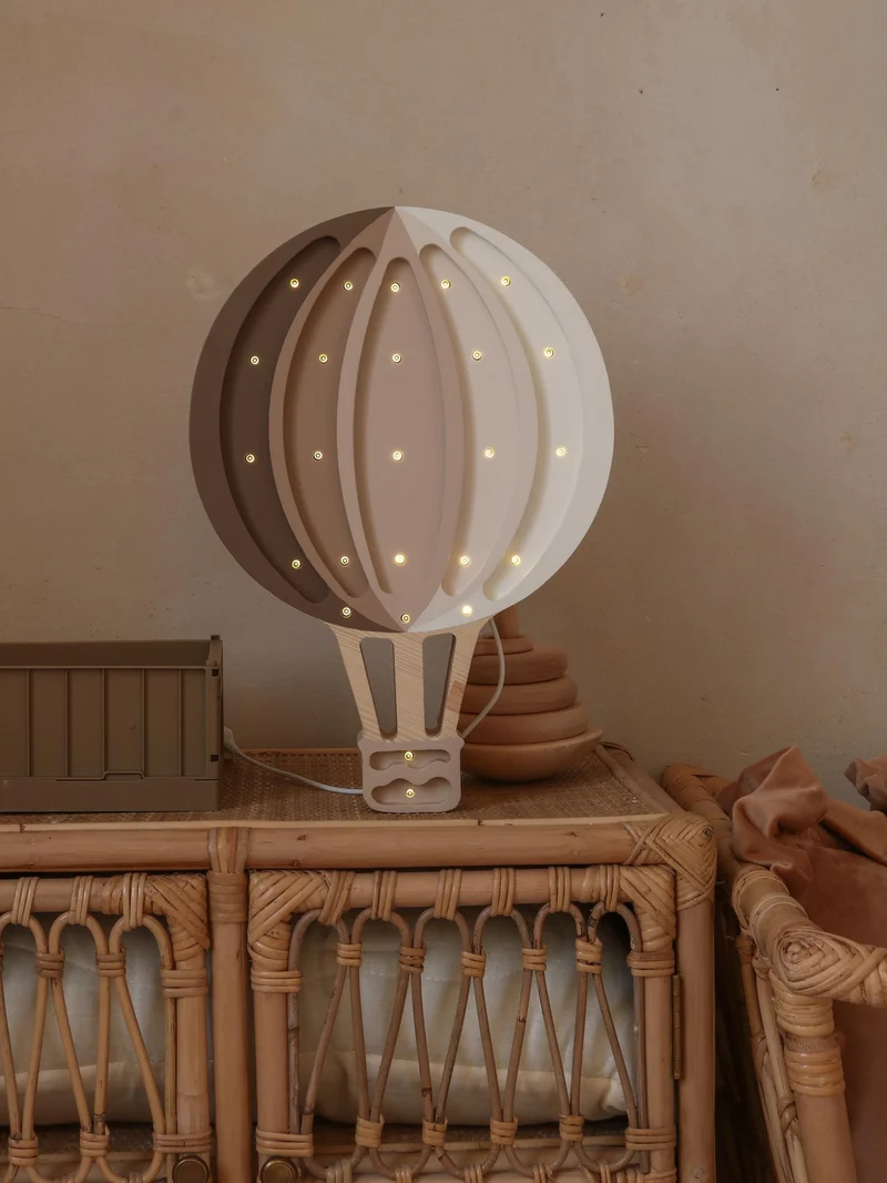 Little Lights Hot Air Balloon Night Light | Cappuccino Rainbow
