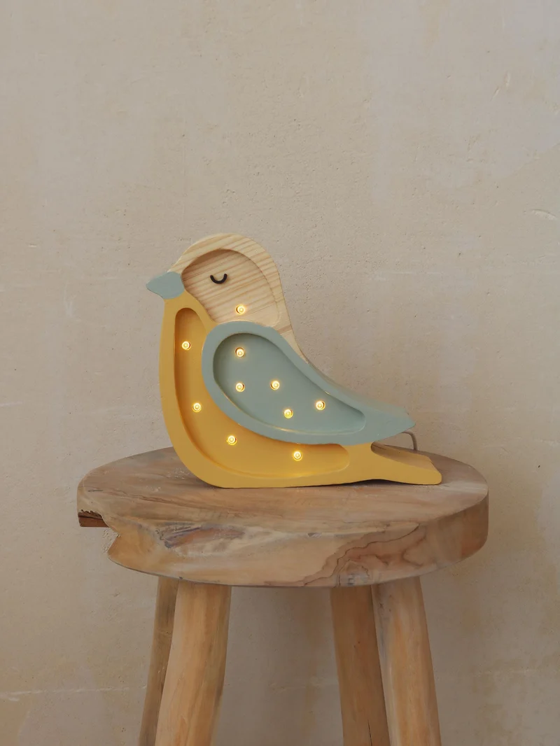 Little Lights Bird Mini Night Light | Khaki Mustard