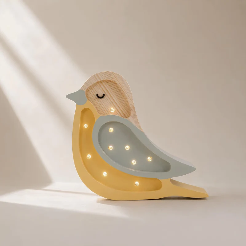Little Lights Bird Mini Night Light | Khaki Mustard