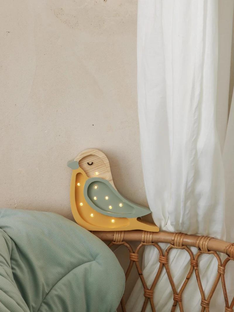 Little Lights Bird Mini Night Light | Khaki Mustard