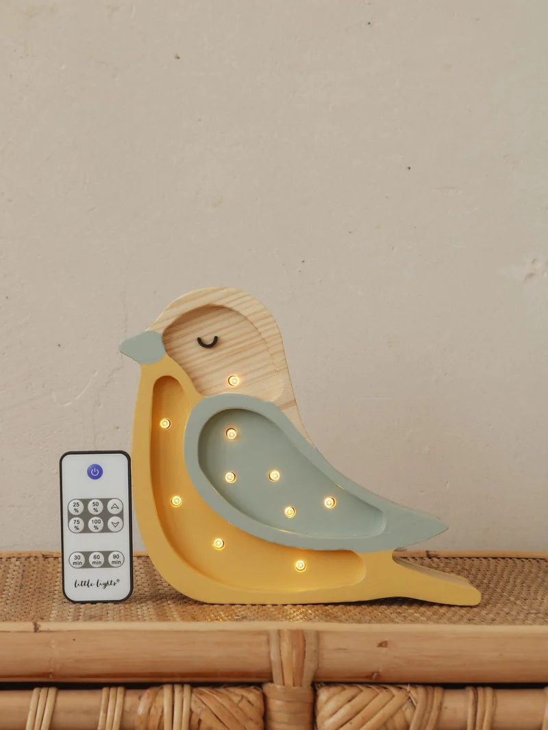 Little Lights Bird Mini Night Light | Khaki Mustard