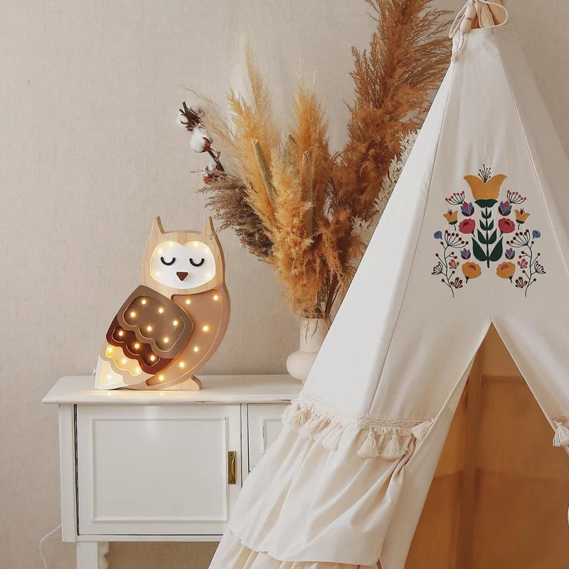 Little Lights Owl Night Light | Ombre Brown