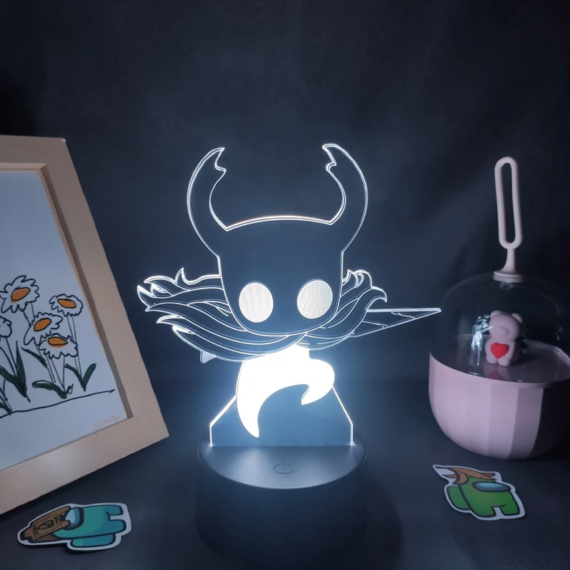 Hollow Knight Lampe Nachtlicht 3D Effekt, Farbwechsel