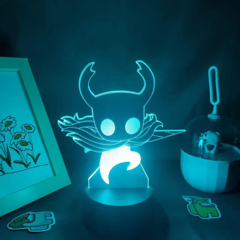 Hollow Knight Lampe Nachtlicht 3D Effekt, Farbwechsel