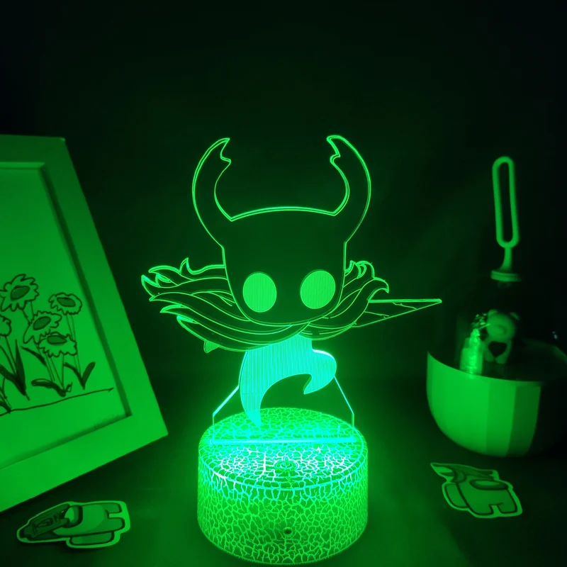 Hollow Knight Lampe Nachtlicht 3D Effekt, Farbwechsel