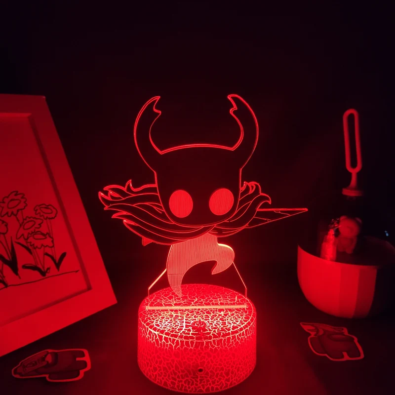 Hollow Knight Lampe Nachtlicht 3D Effekt, Farbwechsel