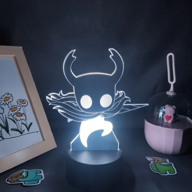 Hollow Knight Lampe Nachtlicht 3D Effekt, Farbwechsel