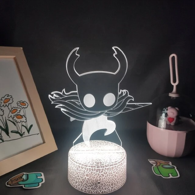Hollow Knight Lampe Nachtlicht 3D Effekt, Farbwechsel