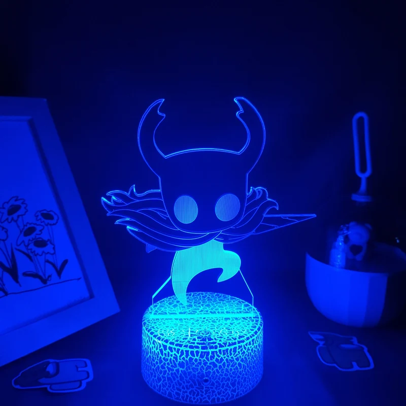 Hollow Knight Lampe Nachtlicht 3D Effekt, Farbwechsel