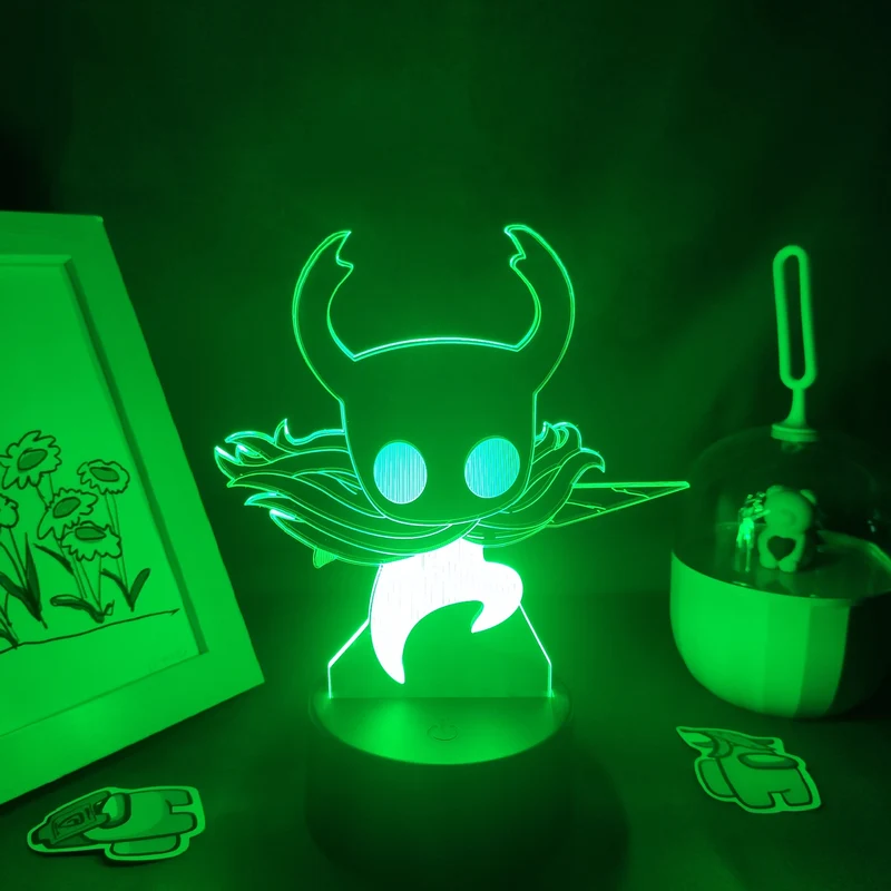 Hollow Knight Lampe Nachtlicht 3D Effekt, Farbwechsel