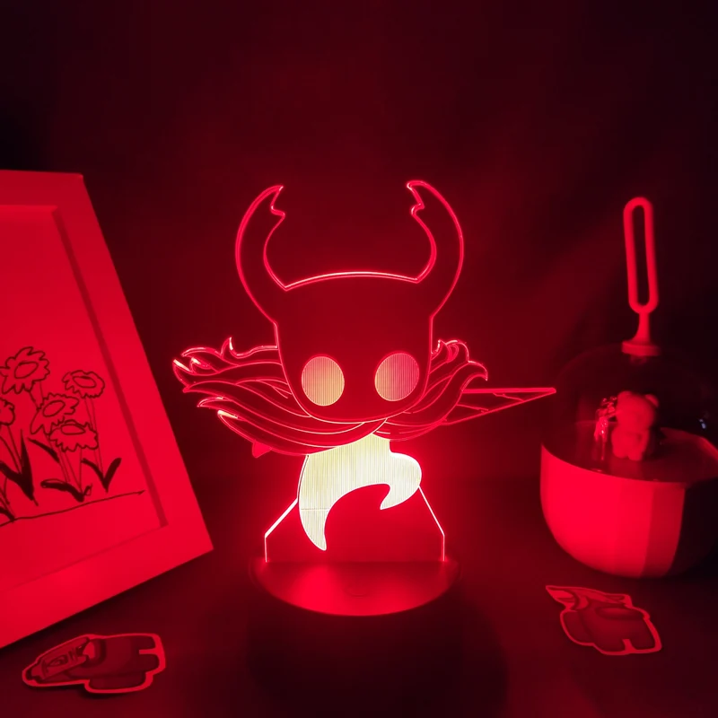 Hollow Knight Lampe Nachtlicht 3D Effekt, Farbwechsel