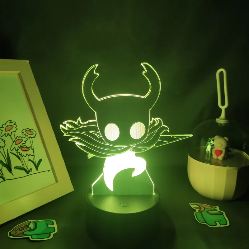 Hollow Knight Lampe Nachtlicht 3D Effekt, Farbwechsel