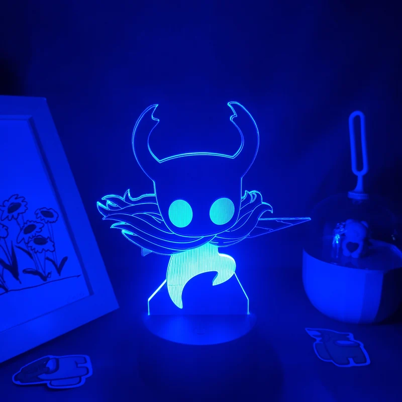 Hollow Knight Lampe Nachtlicht 3D Effekt, Farbwechsel