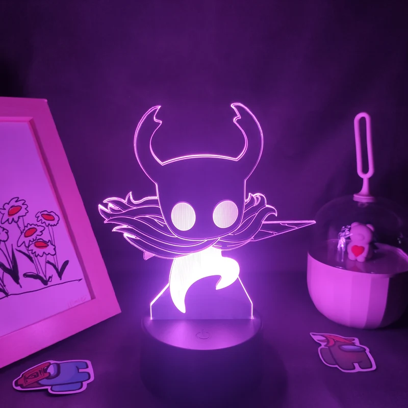 Hollow Knight Lampe Nachtlicht 3D Effekt, Farbwechsel