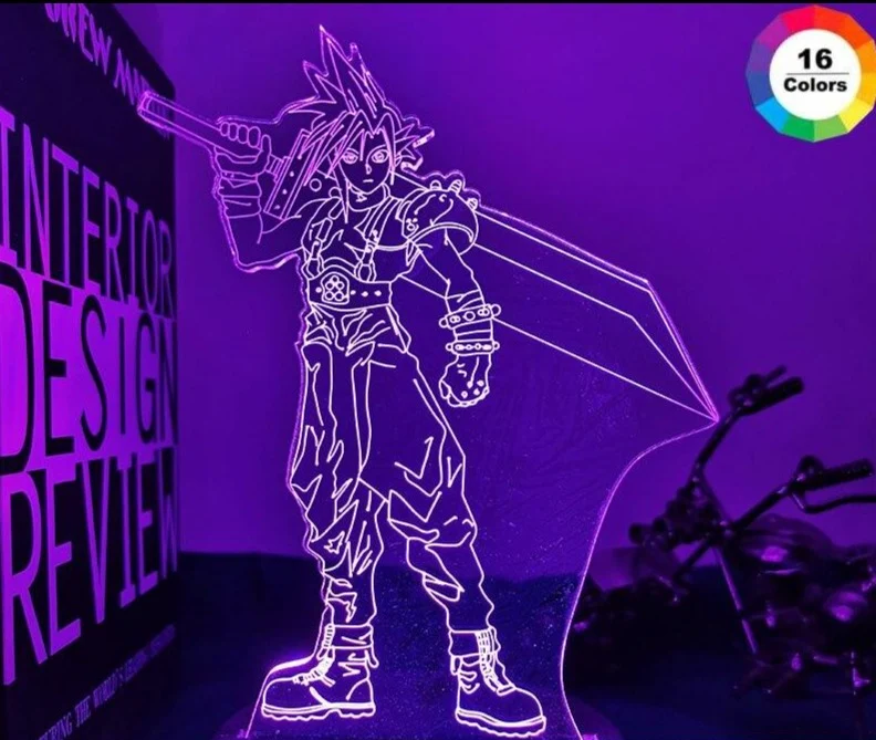 Final Fantasy Nacht Licht Lampe mit leuchtenden Farben