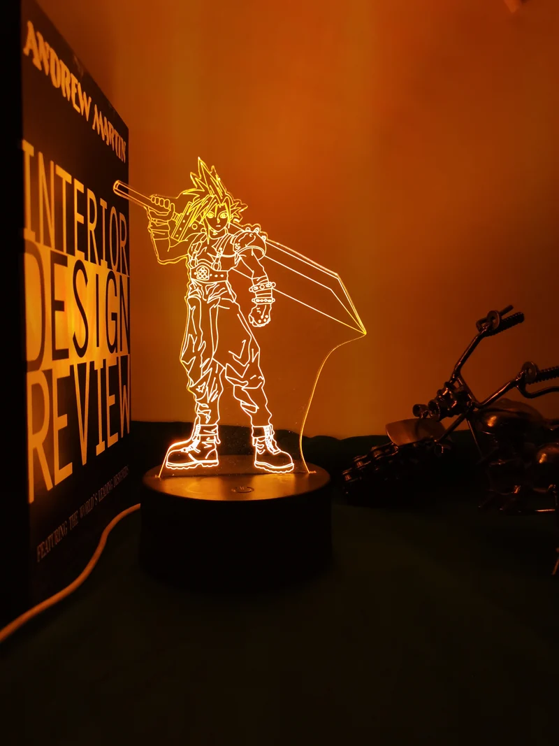 Final Fantasy Nacht Licht Lampe mit leuchtenden Farben