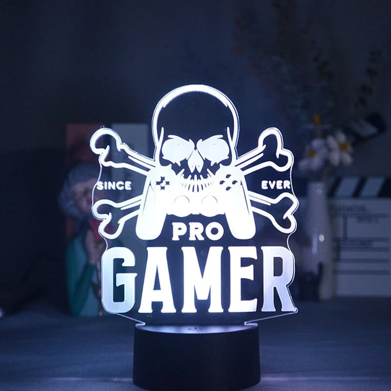 Coole 3D Illusion LED Lampe mit Pro Gamer Motiv - Farbwechsel