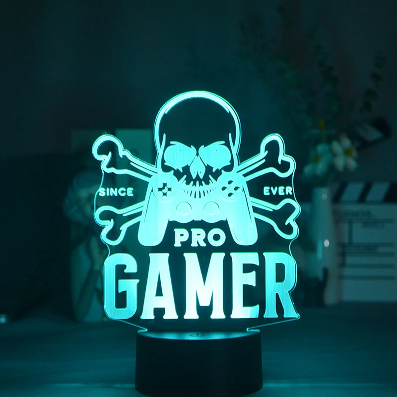 Coole 3D Illusion LED Lampe mit Pro Gamer Motiv - Farbwechsel