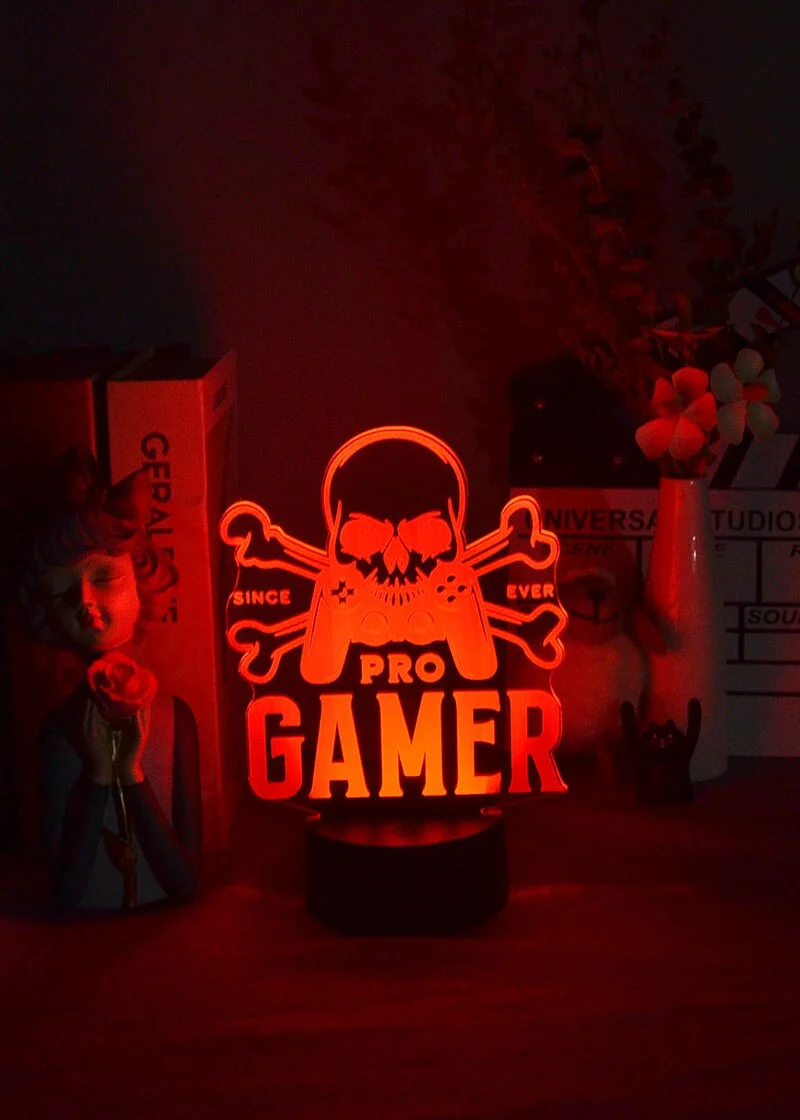 Coole 3D Illusion LED Lampe mit Pro Gamer Motiv - Farbwechsel