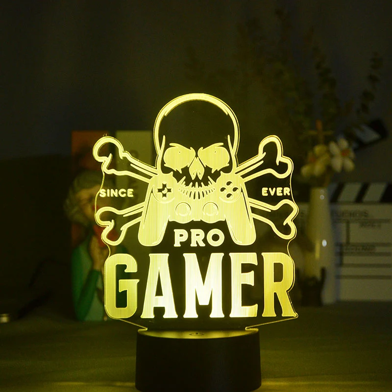 Coole 3D Illusion LED Lampe mit Pro Gamer Motiv - Farbwechsel