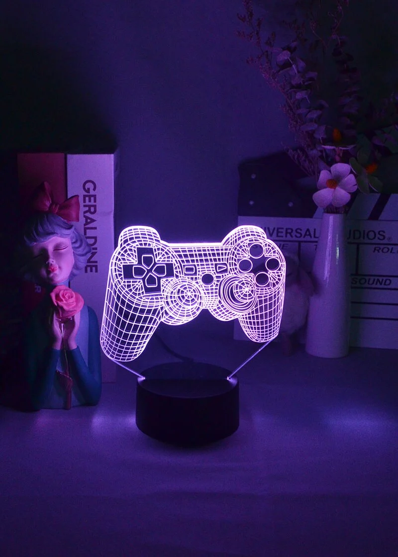 3D Illusion Game Pad JoyPad Lampe Deko Licht Nachtlicht