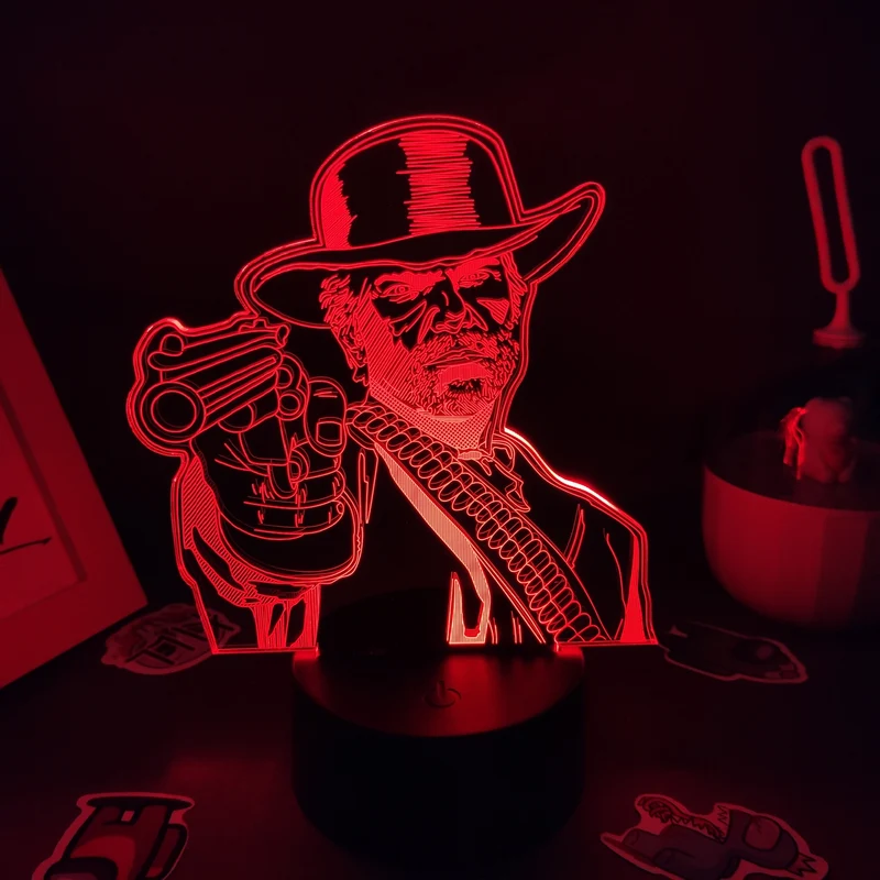 Red Dead Redemption 2 Nacht Licht Lampe leuchtet in vielen Farben