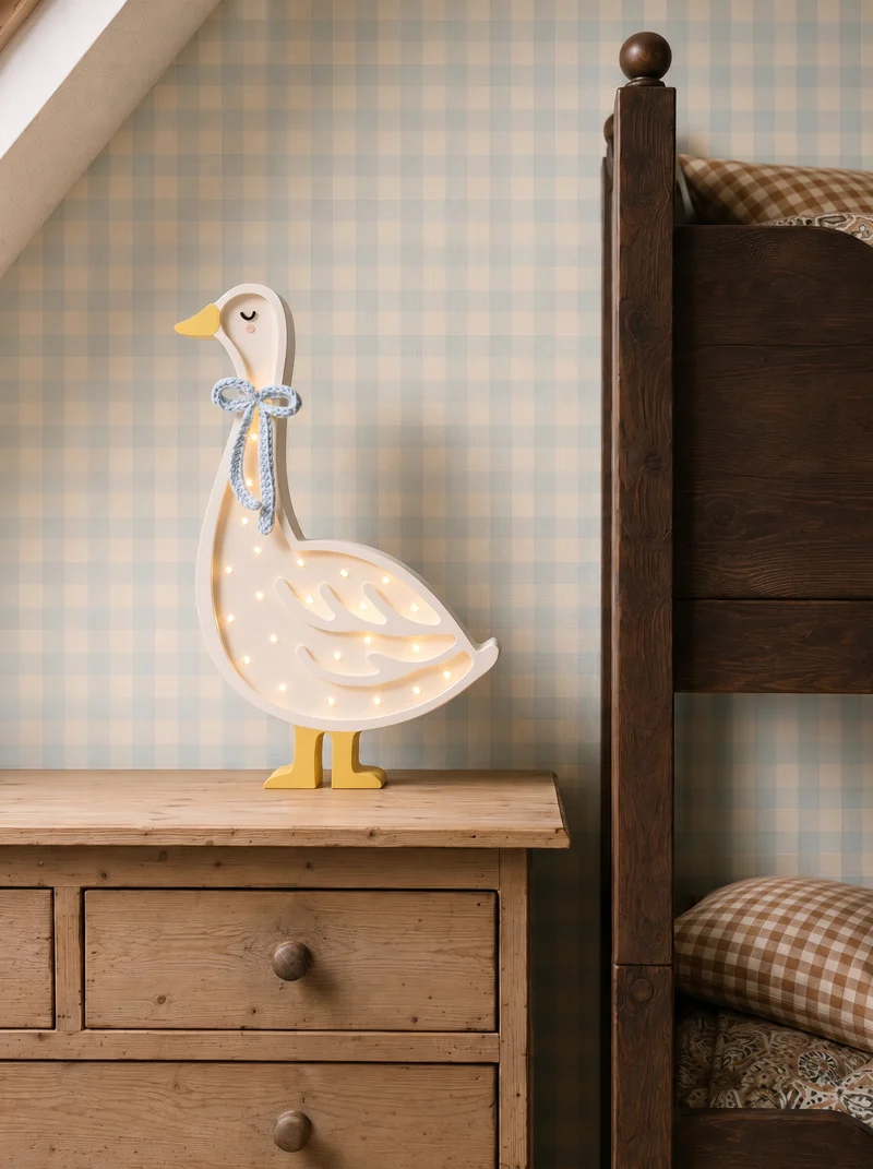 Little Lights Goose Night Light | Cottage Blue Bow