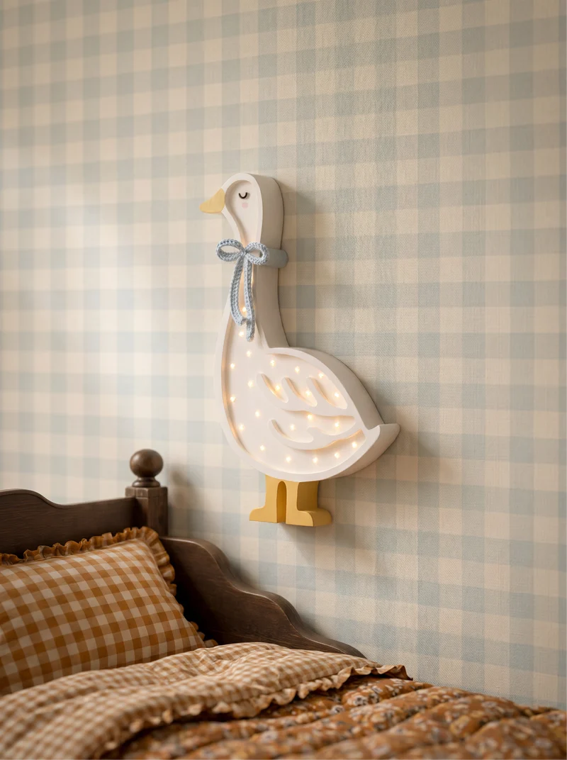 Little Lights Goose Night Light | Cottage Blue Bow