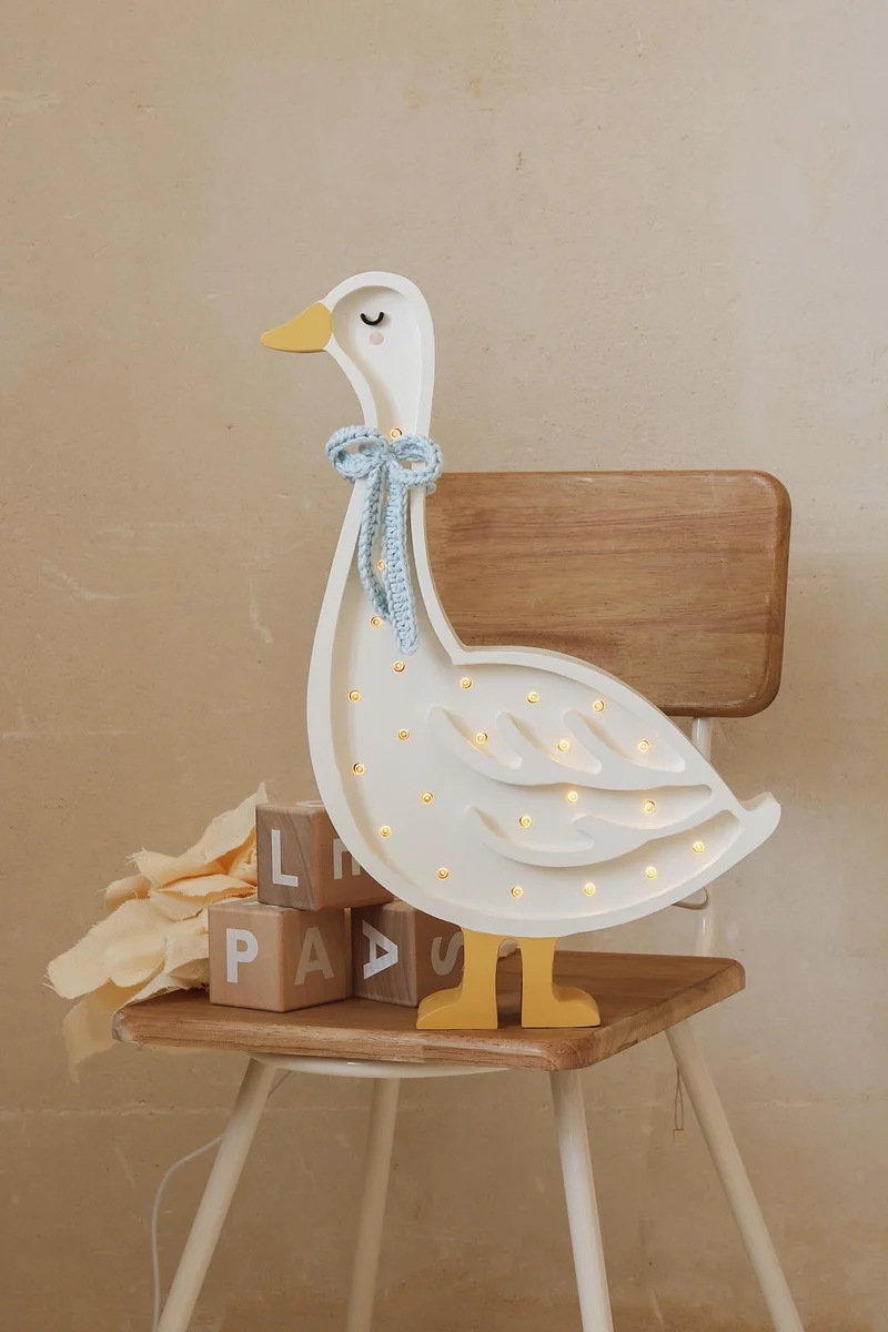 Little Lights Goose Night Light | Cottage Blue Bow