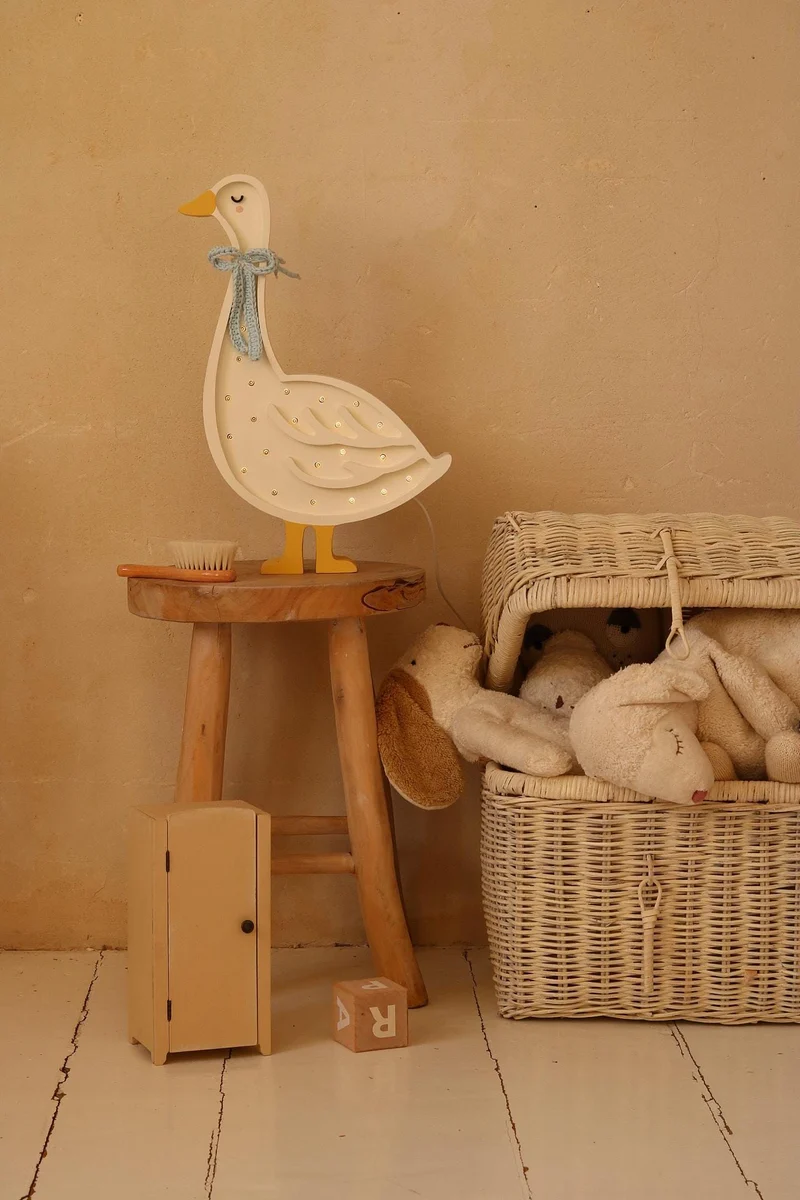 Little Lights Goose Night Light | Cottage Blue Bow