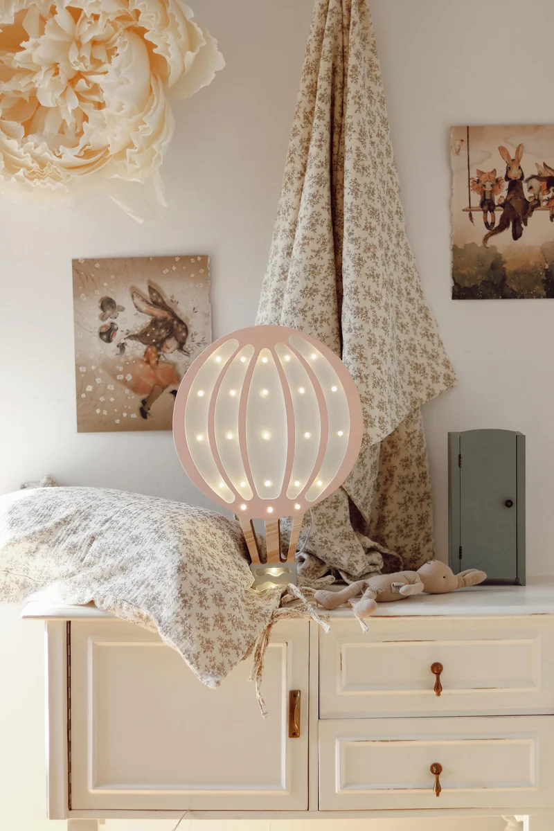 Little Lights Hot Air Balloon Night Light | Powder Pink