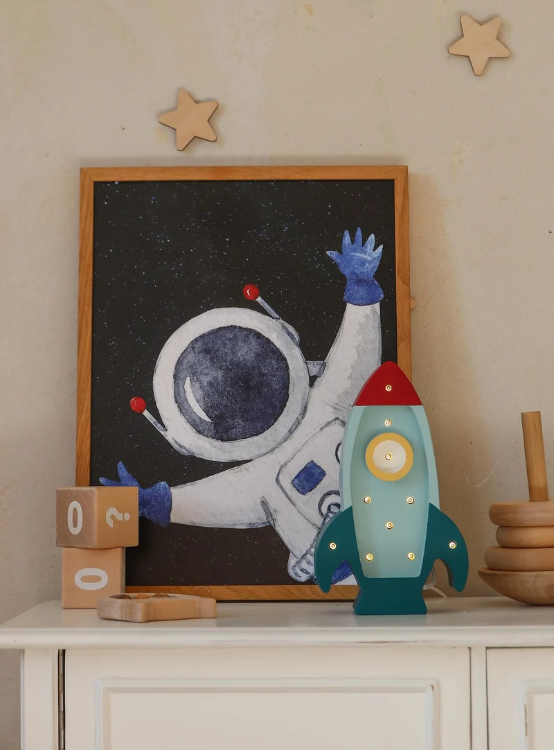 Little Lights Space Rocket Mini Night Light | Teal