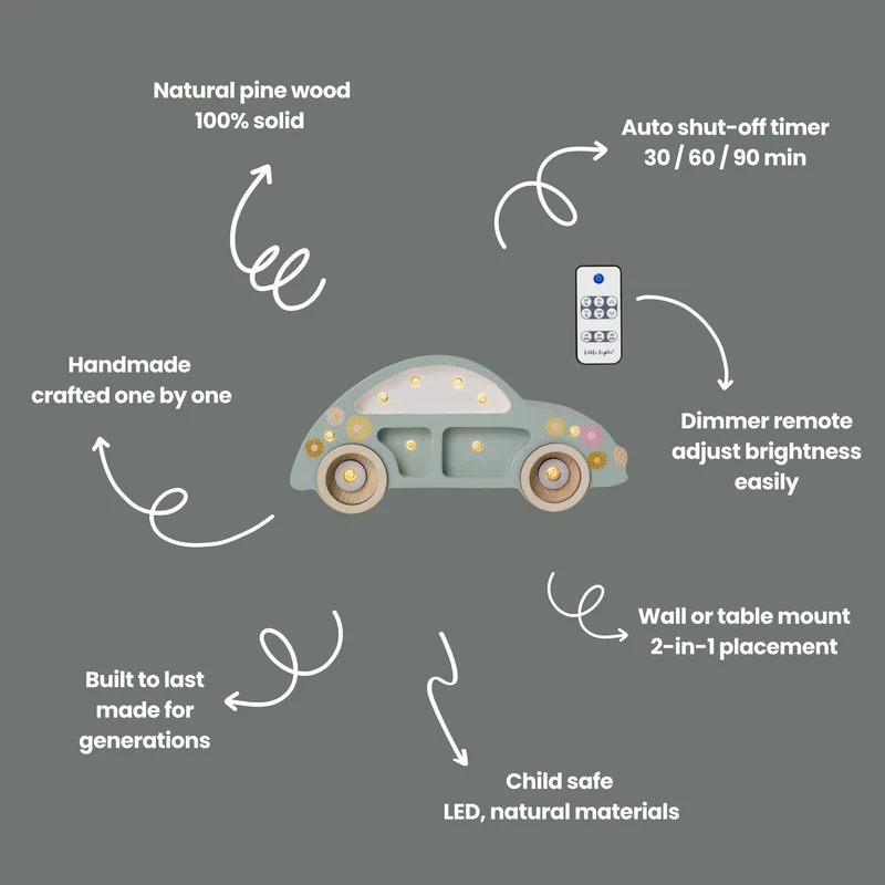 Little Lights Retro Car Mini Night Light | Flower Power