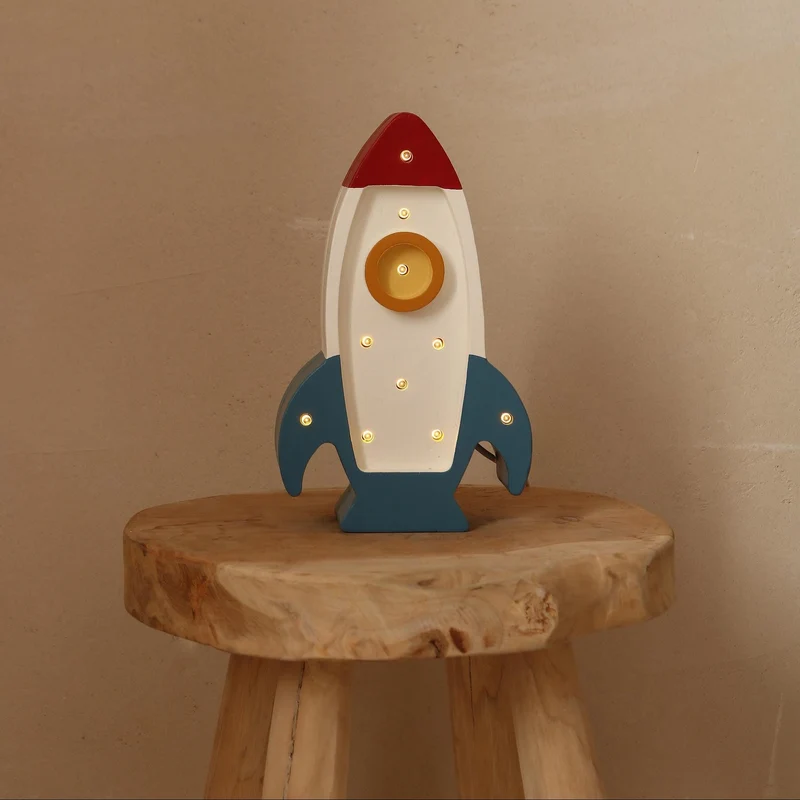 Little Lights Space Rocket Mini Night Light | Galactic White