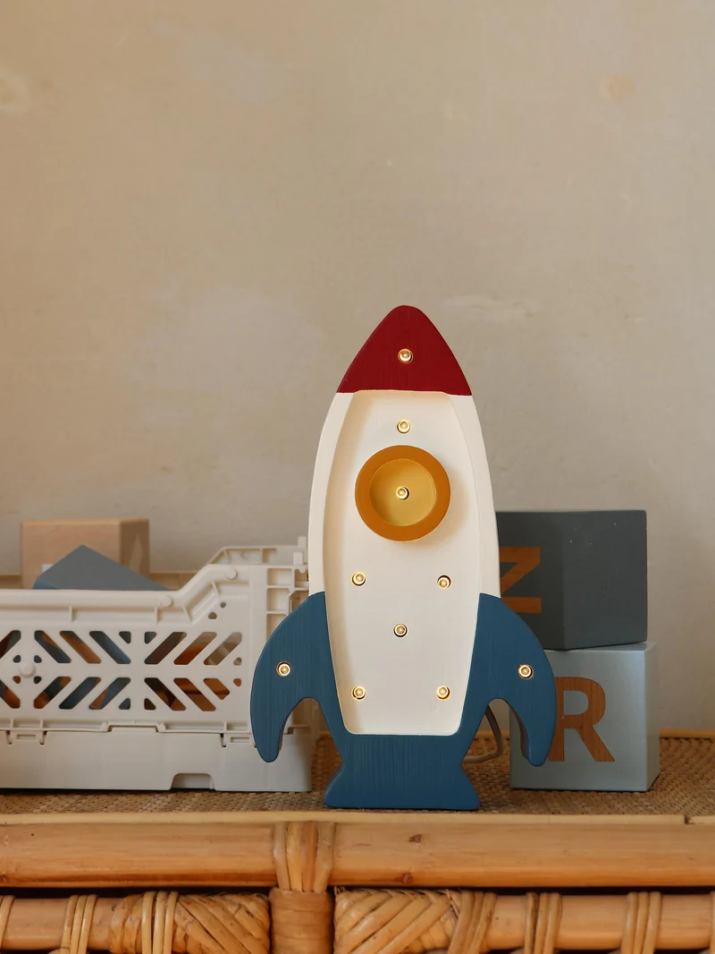 Little Lights Space Rocket Mini Night Light | Galactic White