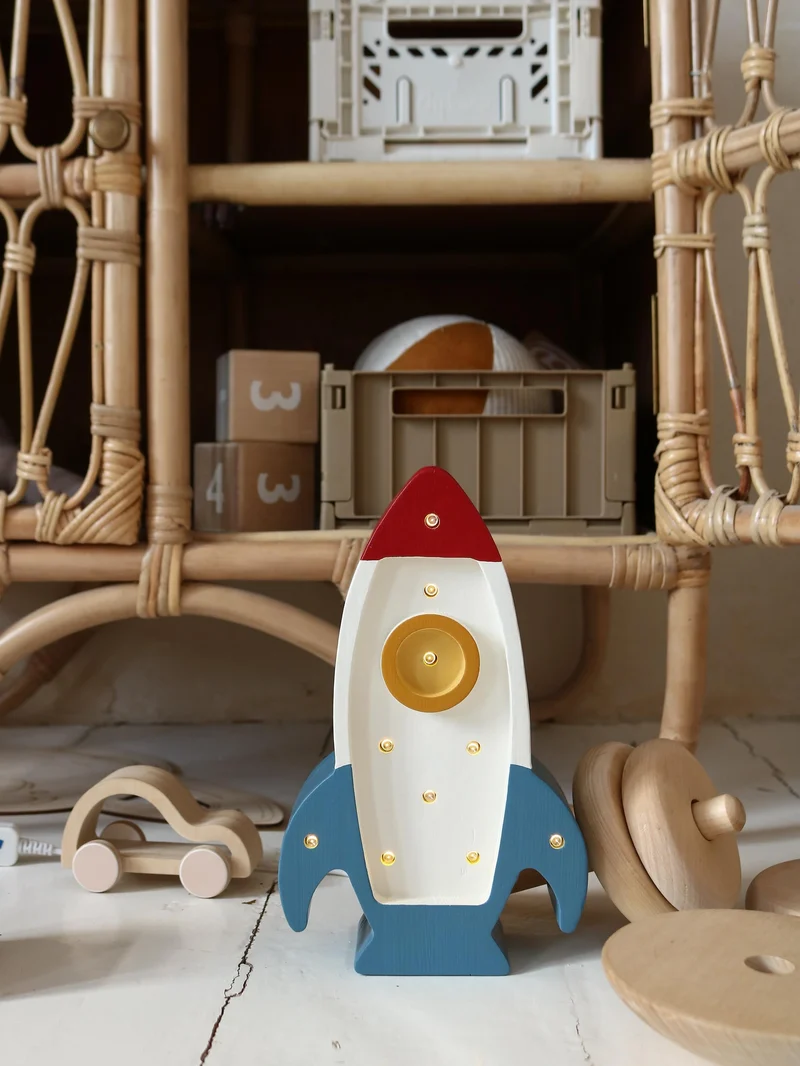 Little Lights Space Rocket Mini Night Light | Galactic White